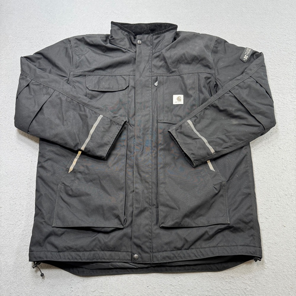 Carhartt Jacket Mens XL Black Yukon Extremes Insulated Loose Fit Thermal Utility